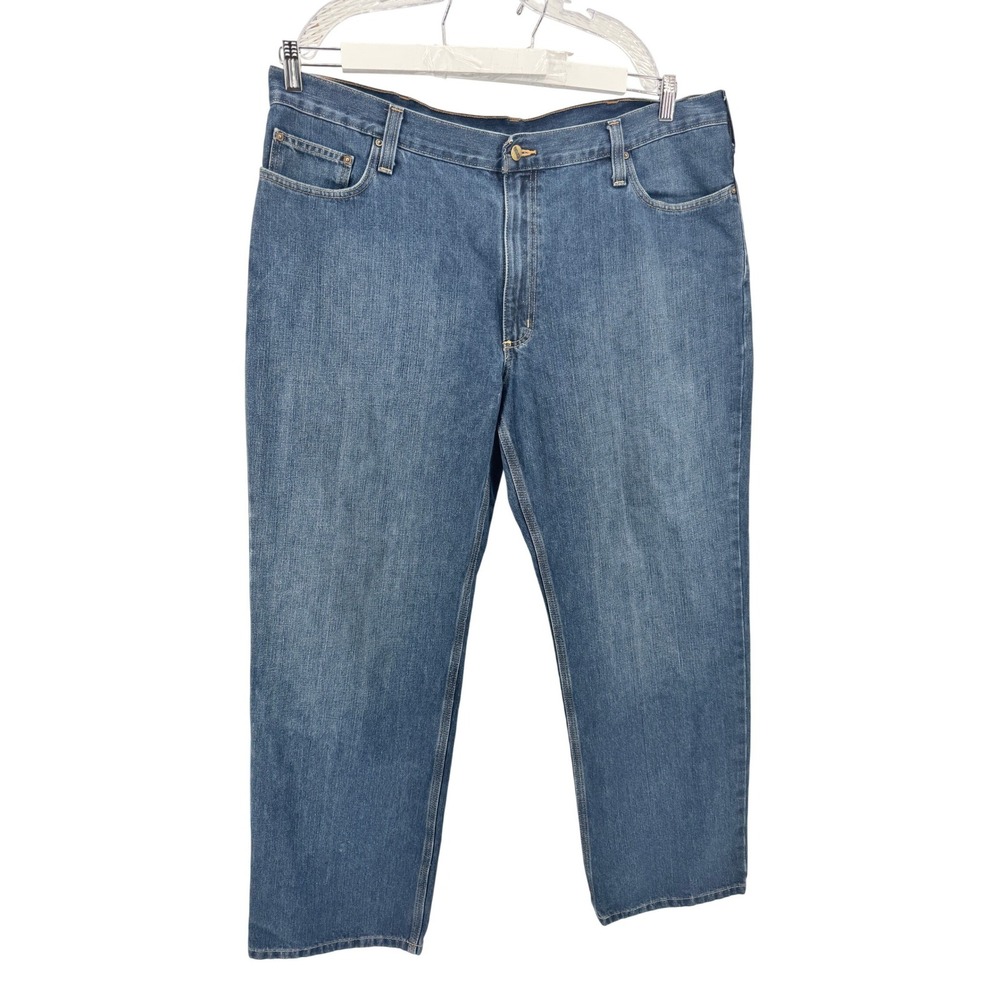 Carhartt Jeans Mens 42x32 Baggy Blue Straight Leg Workwear Denim Pants